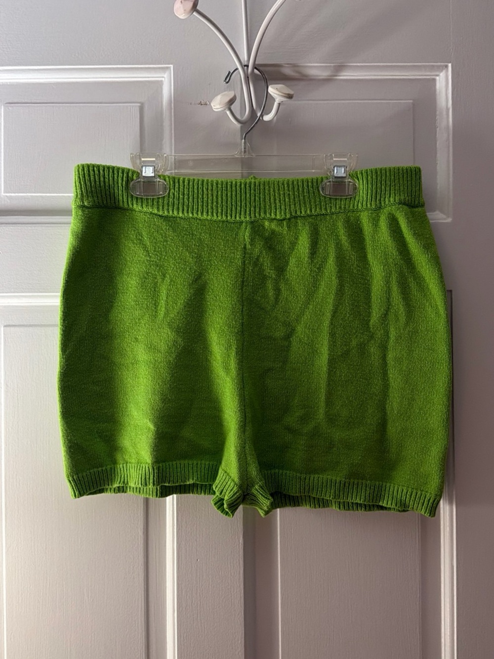 superdown Lime Green Knit High-Waist Shorts